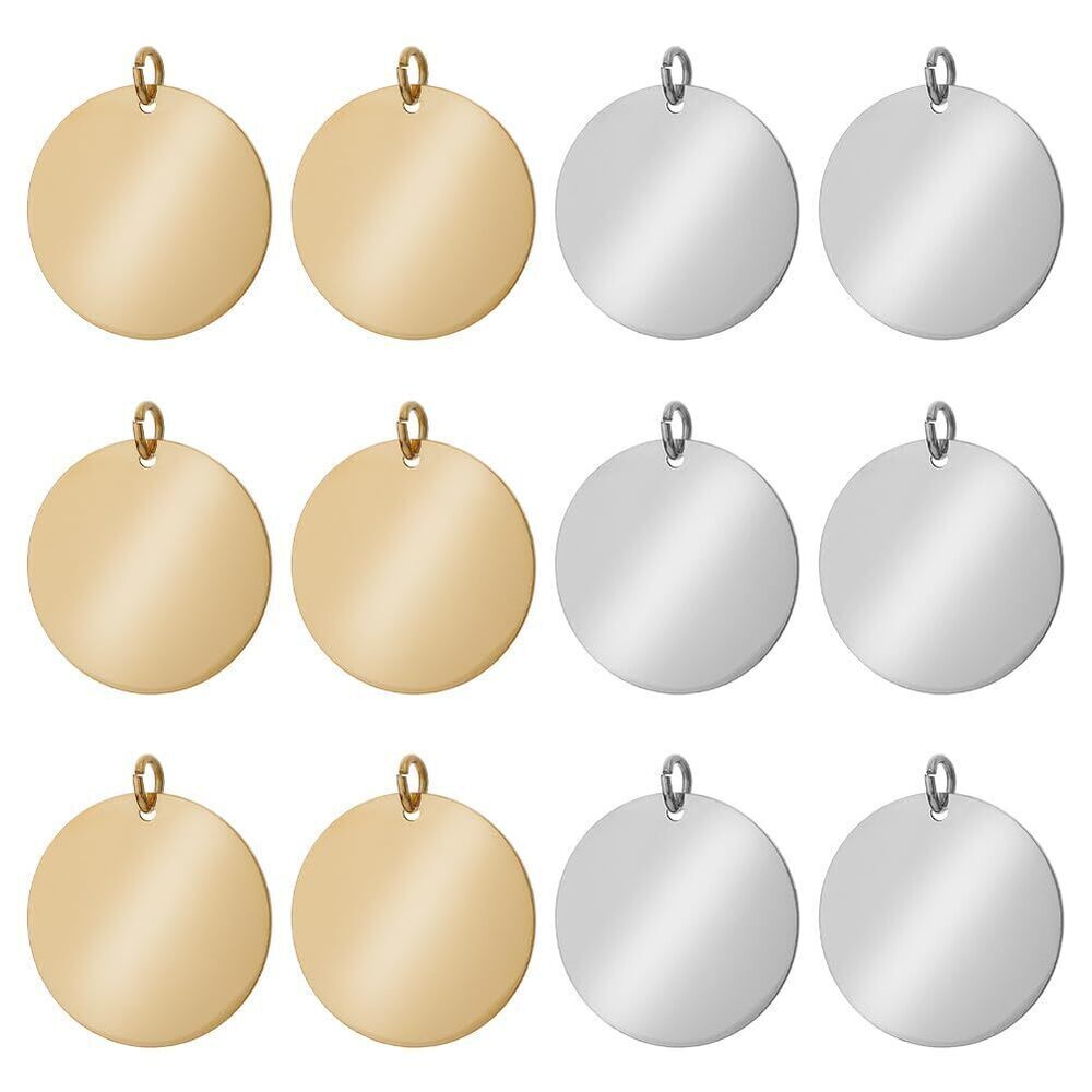 7557 2Styles 12Pcs Blank Stamping Message Word Tag Pendants 304 Stainless